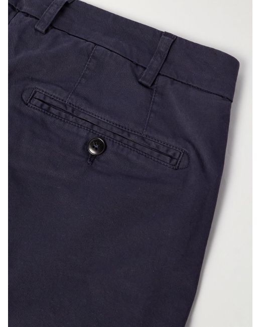 Canali Blue Straight-leg Cotton-twill Shorts for men