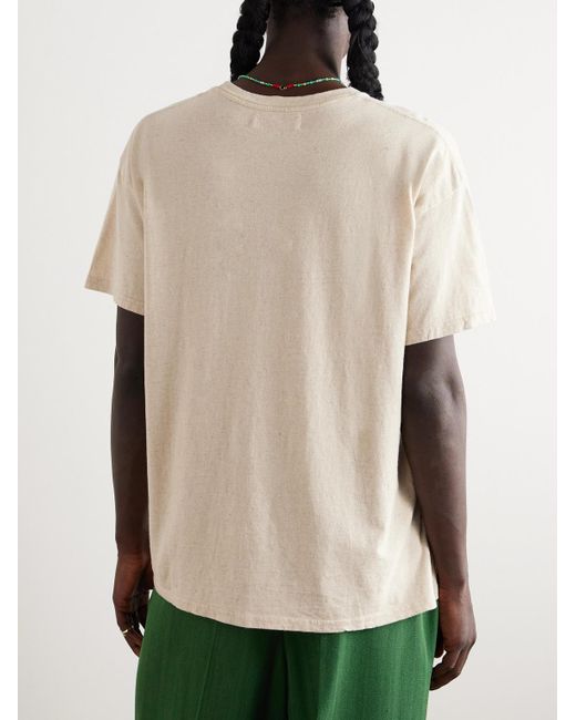 The Elder Statesman Natural Cotton And Linen-blend Jersey T-shirt for men