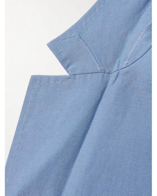 Orlebar Brown Blue Garret Unstructured Linen And Cotton-blend Suit Jacket for men
