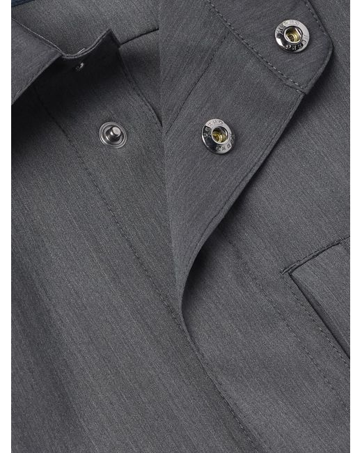 Herno Gray Woven Shirt Jacket for men