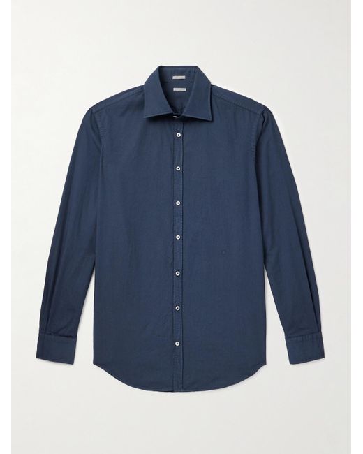 Massimo Alba Blue Striped Cotton Shirt for men