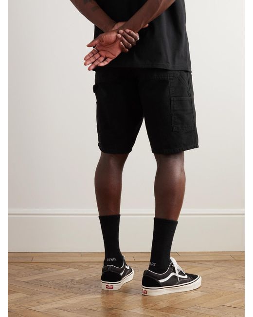 Carhartt Black Straight-leg Organic Cotton-canvas Shorts for men