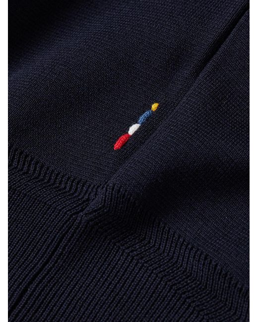 Orlebar Brown Blue Lennard Merino Wool Half-Zip Sweater for men