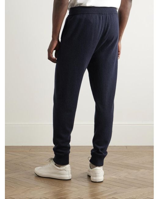 Derek Rose Blue Finley Tapered Cashmere Sweatpants for men