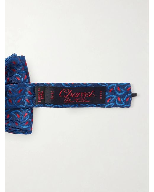 Charvet Blue Silk-Jacquard Bow-Tie for men