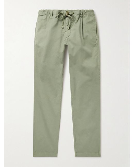Hartford Green Tanker Slim-Fit Straight-Leg Cotton Drawstring Trousers for men
