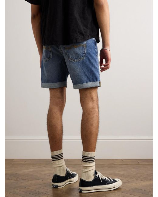 Nudie Jeans Blue Josh Straight-leg Denim Shorts for men
