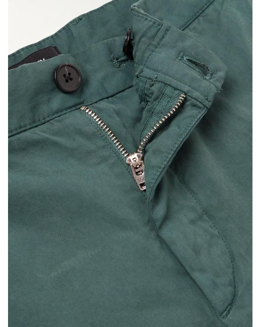 Theory Green Zaine Straight-Leg Stretch-Cotton Chino Shorts for men