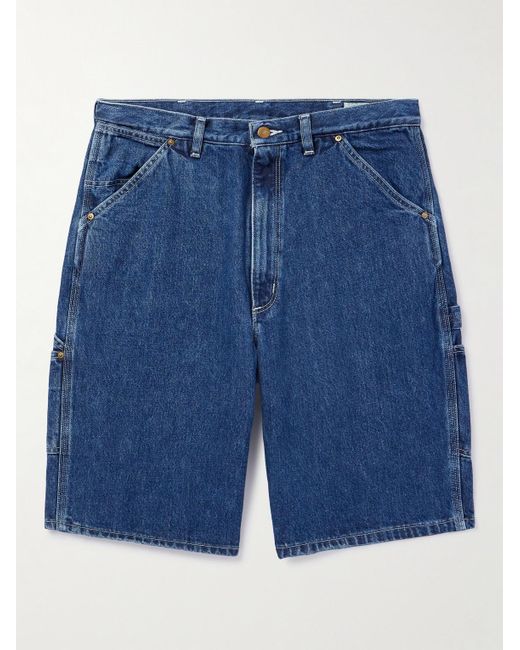 Orslow Blue Wide-leg Denim Shorts for men