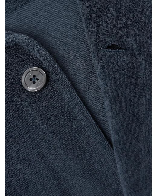 Paul Smith Hemd aus Frottee aus einer Baumwollmischung mit Logoapplikation und Reverskragen in Blue für Herren