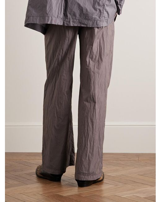 Our Legacy Purple Straight-Leg Crinkled Cotton-Blend Trousers for men