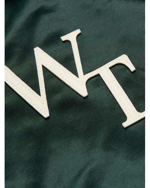 (w)taps Green Logo-appliquéd Cotton-blend Sateen Coach Jacket for men