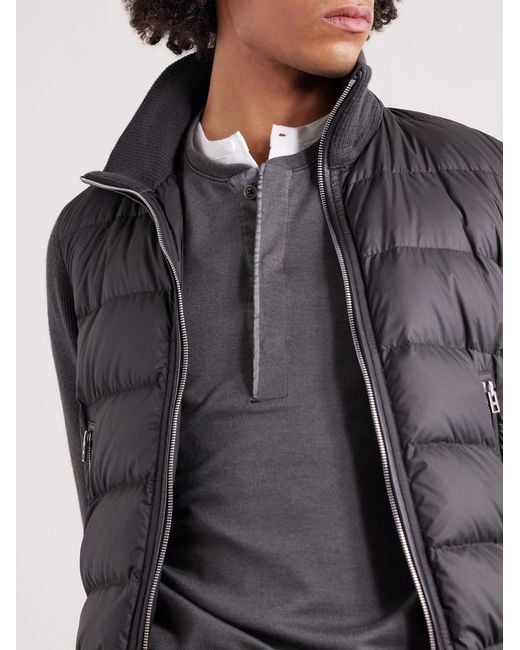 Tom Ford Gray Slim-Fit Cashmere, Wool And Silk-Blend Sweatshirt for men