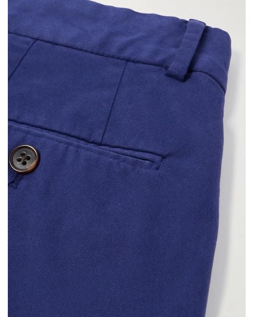 Ralph Lauren Schmal und gerade geschnittene Shorts aus Twill aus einer Baumwollmischung in Stückfärbung in Blue für Herren