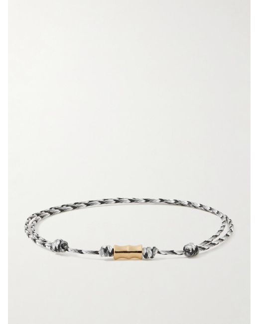 Luis Morais Natural 14-karat Gold And Cord Bracelet for men