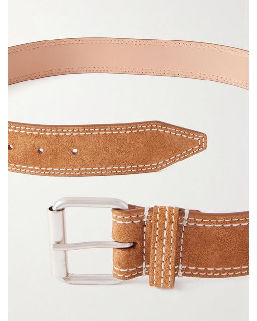 Dries Van Noten Brown 4Cm Suede Belt for men