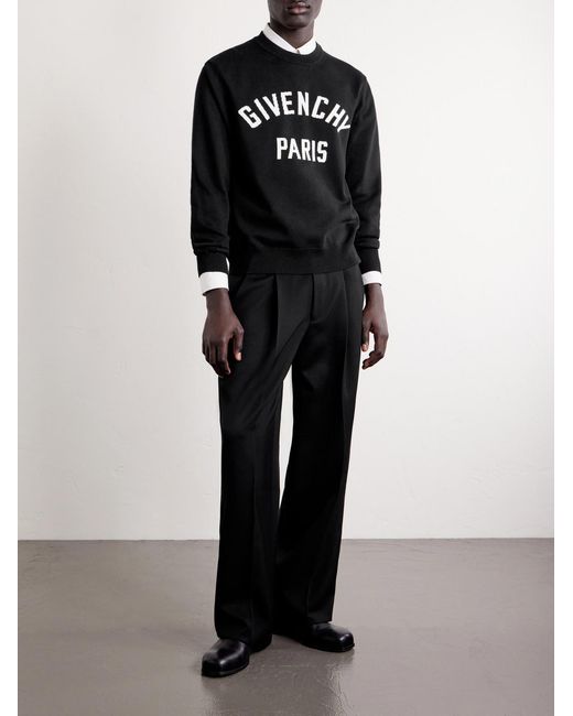 Givenchy Blue Knitted Cotton-Blend Sweater for men