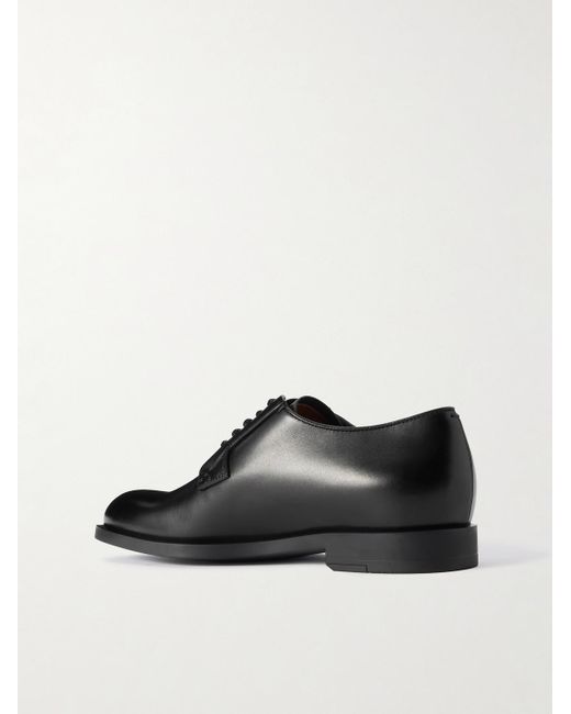Zegna Black Leather Derby Shoes for men