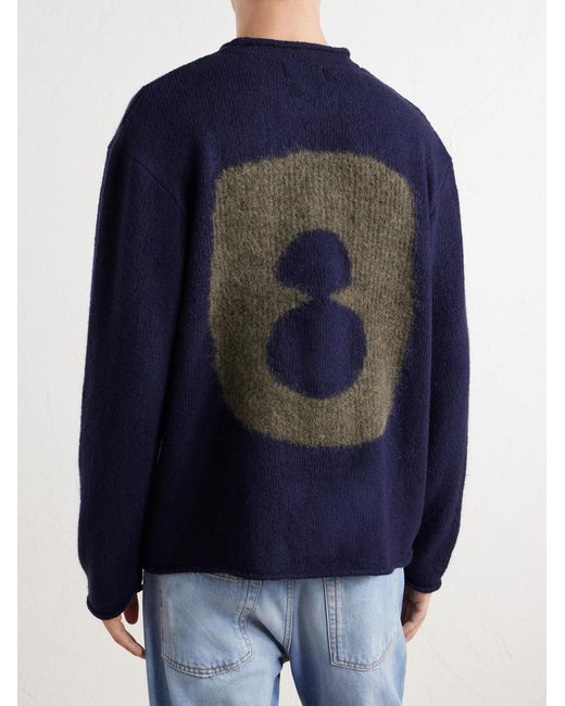 Folk Blue Slouch Wool-blend Sweater for men