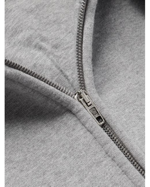 Balenciaga Gray Incognito Oversized Layered Stretch-Cotton Jersey Zip-Up Hoodie for men