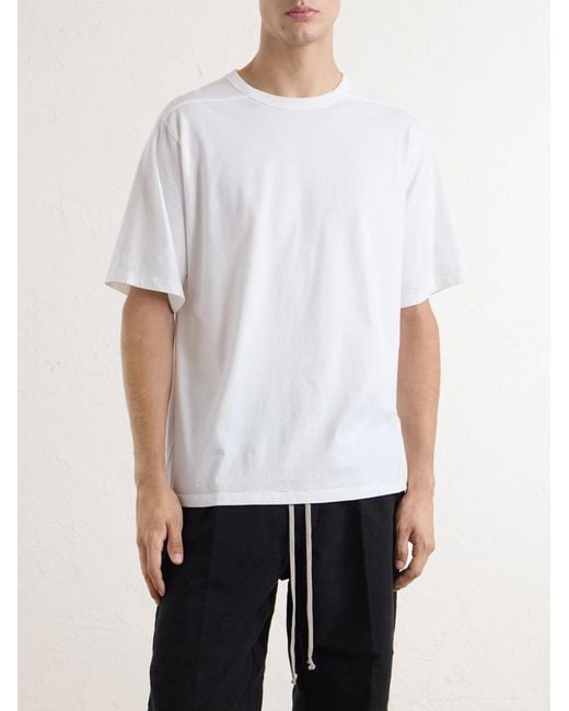 Rick Owens White Brad Cotton-Jersey T-Shirt for men