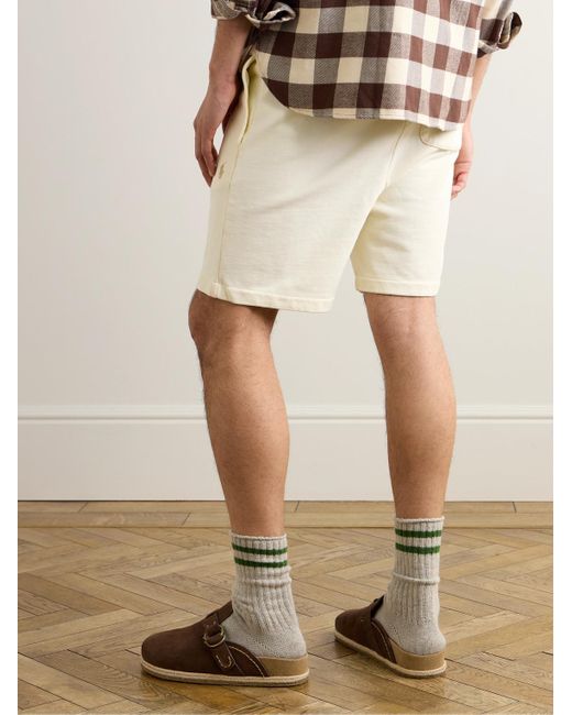 Polo Ralph Lauren Gerade geschnittene Shorts aus Baumwoll-Jersey mit Logostickerei und Kordelzugbund in Natural für Herren
