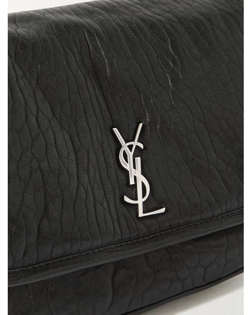 Saint Laurent Black Niki Small Logo-Appliquéd Textured-Leather Messenger Bag for men