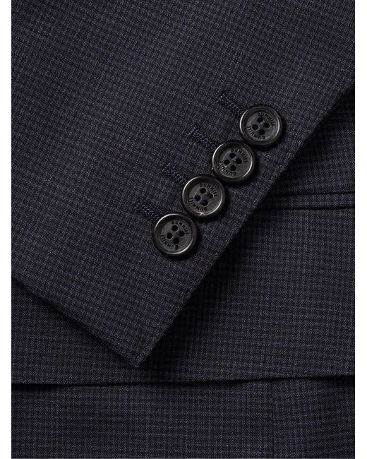 Dunhill Blue Slim-Fit Micro-Checked Wool-Blend Suit Jacket for men