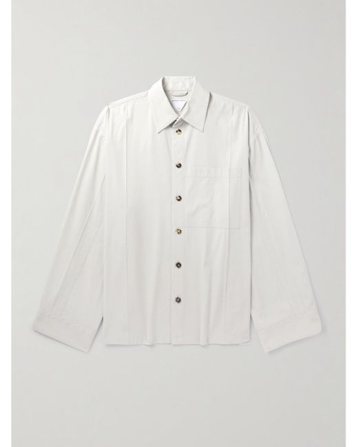 Bottega Veneta White Oversized Cotton Overshirt for men