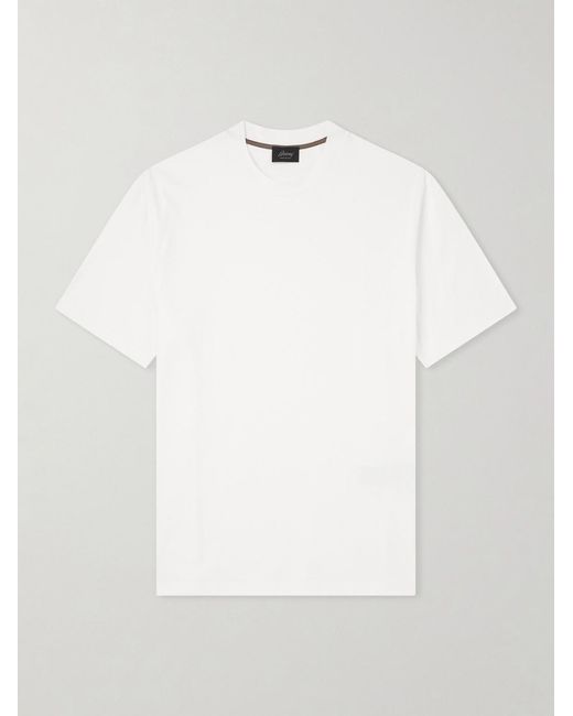 Brioni White Cotton-Jersey T-Shirt for men