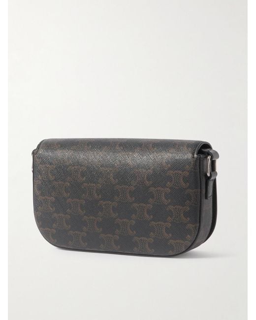 Céline Triomphe Umhängetasche aus beschichtetem Canvas mit Logoprint und Lederbesatz in Gray für Herren
