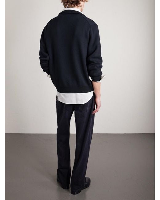 Tom Ford Black Wool-Blend Zip-Up Cardigan for men