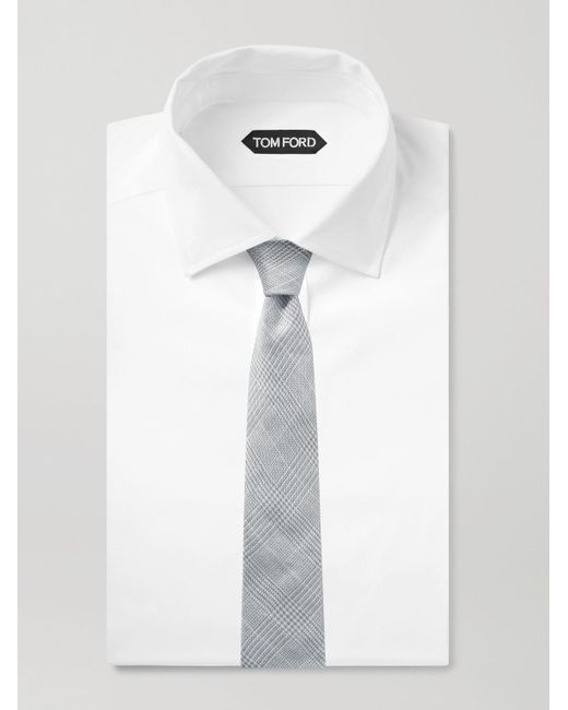 Brunello Cucinelli Gray 8cm Linen And Silk-blend Jacquard Tie for men