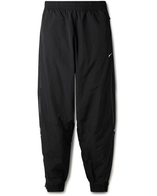 Nike Black Solo Swoosh Tapered Logo-embroidered Taffeta Track Pants for men