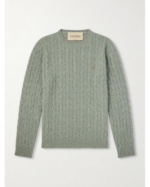 Valentino Garavani Green Vlogo-embellished Virgin Wool Sweater for men