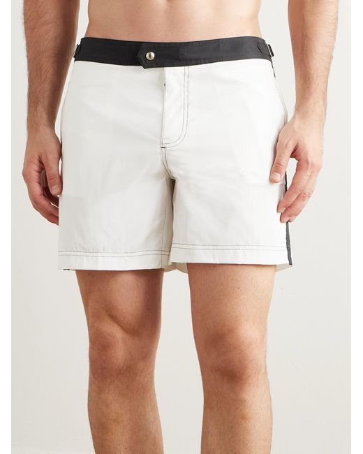 Tom Ford Natural Straight-leg Mid-length Striped Swim Shorts for men