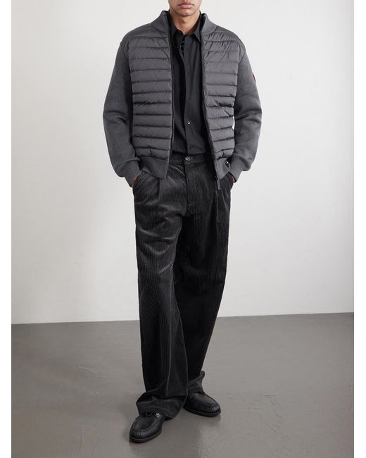 Canada Goose Gray Hybridge Slim-Fit Quilted Down Shell And Merino Wool Jacket for men