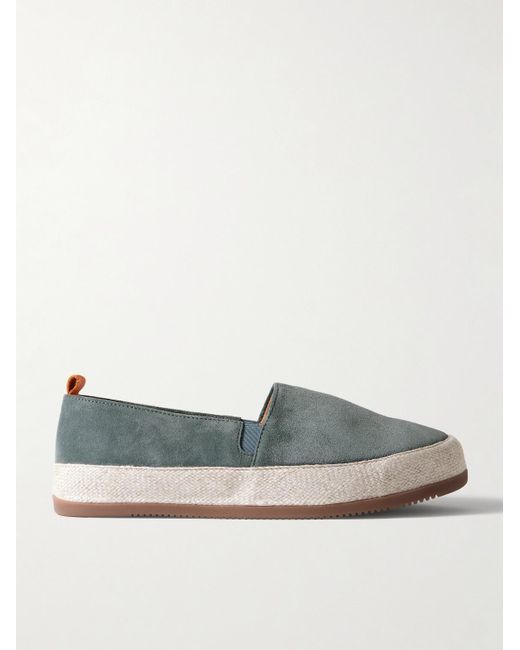 Mulo Blue Leather Espadrilles for men