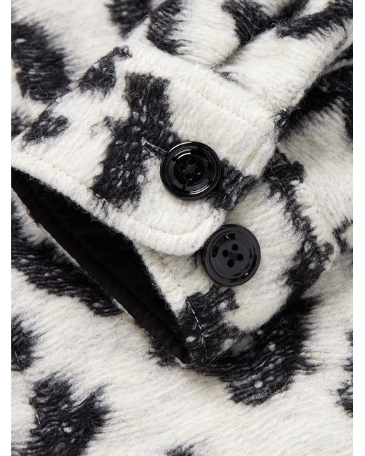 Portuguese Flannel Dreamy Hemdjacke aus Jacquard-Strick mit Leopardenprint in Black für Herren