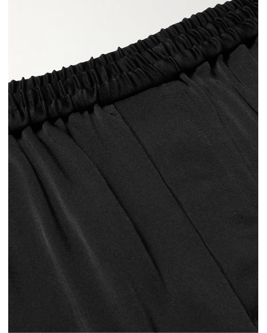 Saint Laurent Black Wide-leg Satin Drawstring Trousers for men