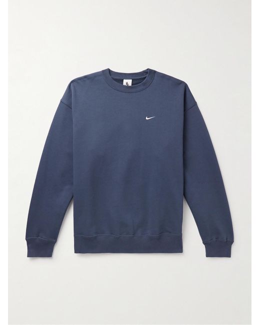 Nike Blue Solo Swoosh Cotton-blend Jersey Sweatshirt for men