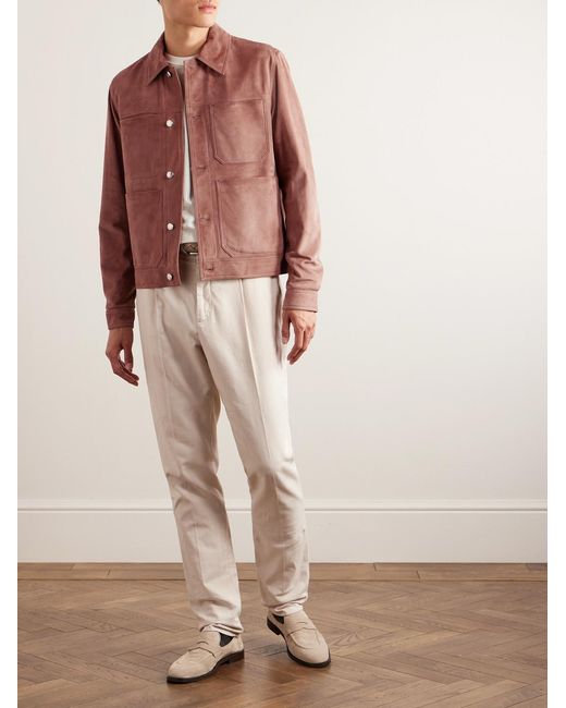Paul Smith Pink Slim-Fit Suede Jacket for men