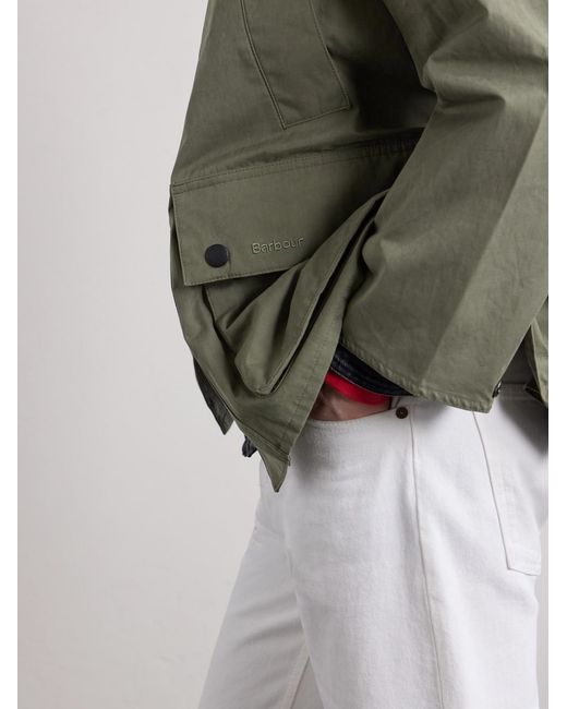 Barbour Green Bedale Corduroy-trimmed Waxed Woven Jacket for men
