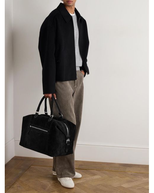 Officine Creative Black Jules 002 Suede Weekend Bag for men