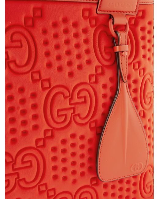 Gucci Red Diver Leather-trimmed Logo-embossed Shell Pouch for men