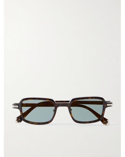 Cartier Black Godron Square-Frame Acetate Sunglasses for men