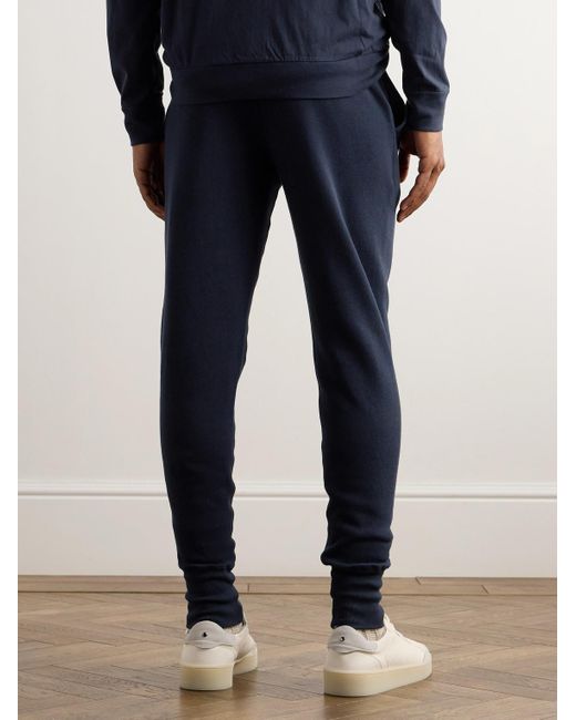 Paul Smith Blue Tapered Striped Cotton-jersey Sweatpants for men