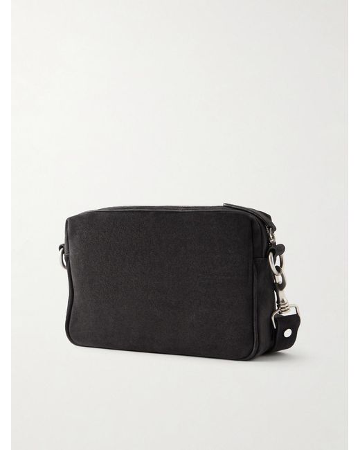 Officine Creative Black Quentin 25 Suede Messenger Bag for men