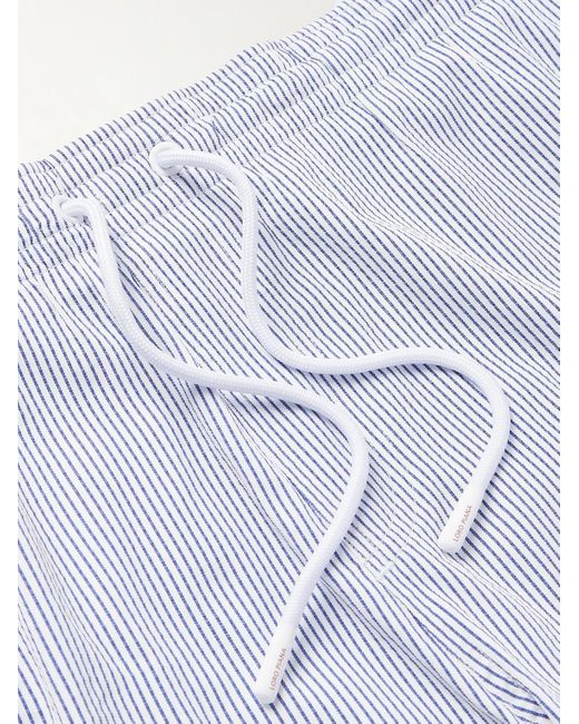 Loro Piana Blue Daneu Straight-Leg Mid-Length Striped Swim Shorts for men