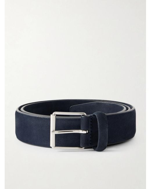 Andersons Blue 3Cm Suede Belt for men